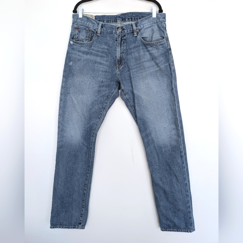 Polo Ralph Lauren Hampton Relaxed Straight Leg Milton Wash Denim Jeans Sz 34x34